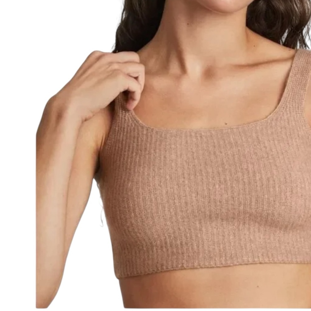 Everlane The Cozy-Stretch Wool Yaki Hair Blend Tank In Camel Size Small New